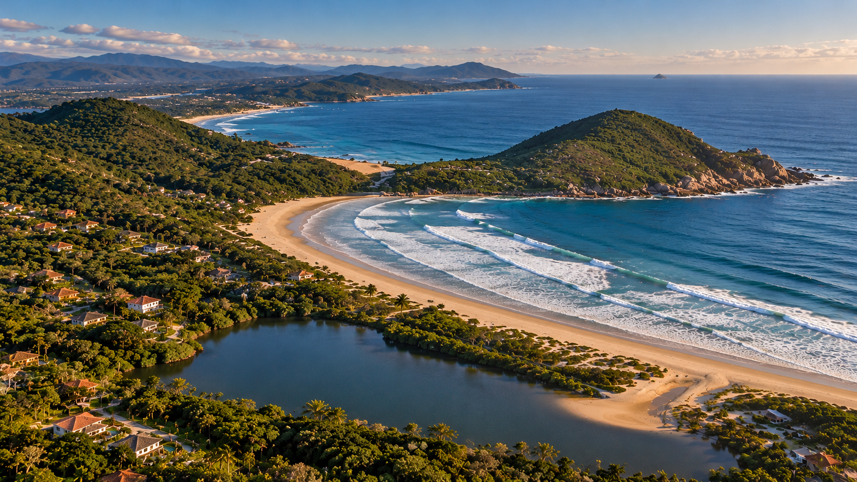 Vista aérea da Praia do Rosa